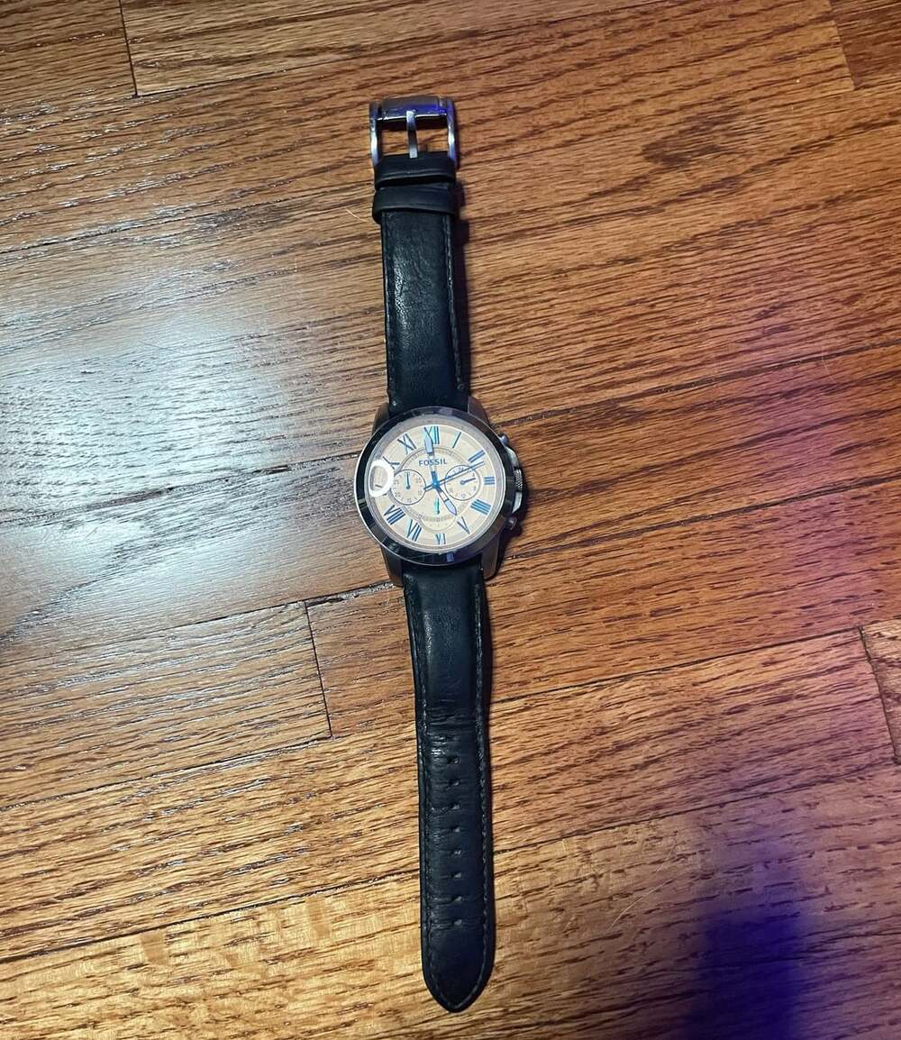 Fossil Grant Chronograph Watch FS4989 Black Leather
